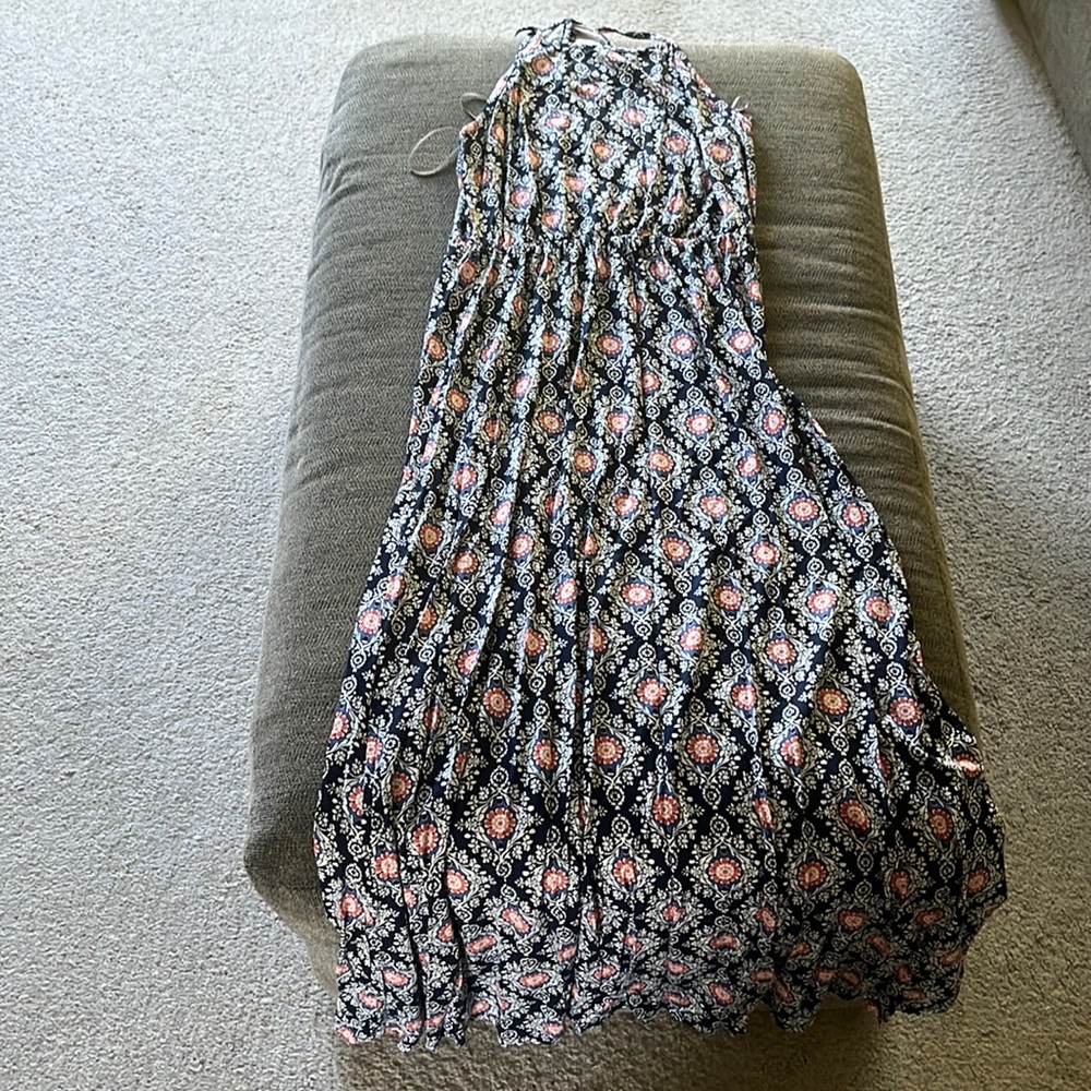 Size L navy French Grey Nichelle Knit Maxi dress